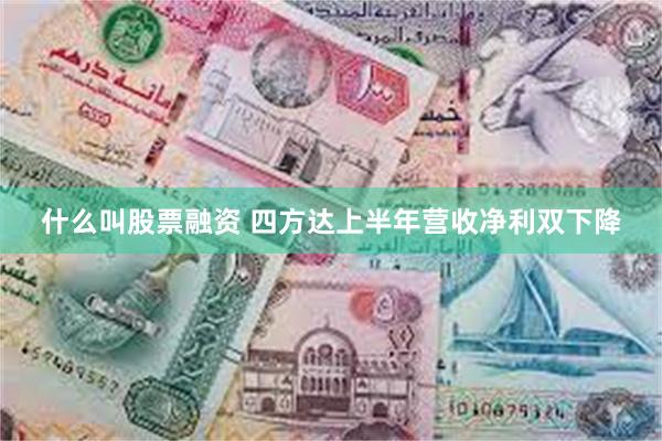 什么叫股票融资 四方达上半年营收净利双下降