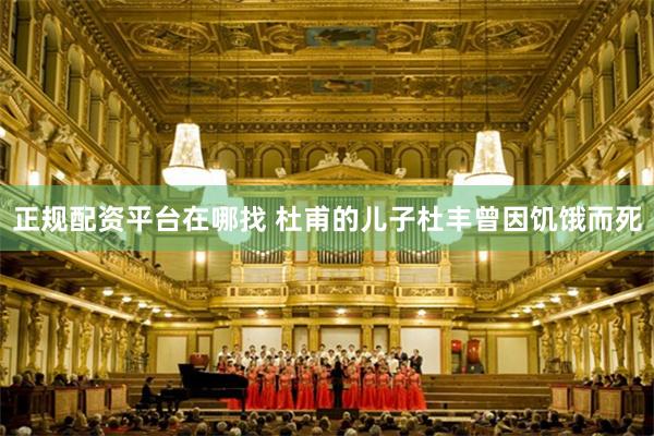 正规配资平台在哪找 杜甫的儿子杜丰曾因饥饿而死