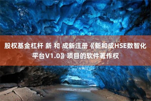股权基金杠杆 新 和 成新注册《新和成HSE数智化平台V1.0》项目的软件著作权