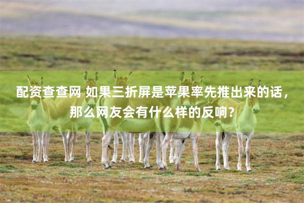 配资查查网 如果三折屏是苹果率先推出来的话，那么网友会有什么样的反响？
