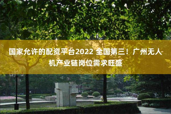 国家允许的配资平台2022 全国第三！广州无人机产业链岗位需