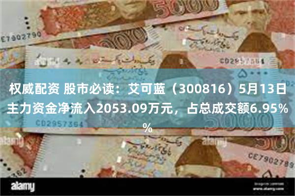 权威配资 股市必读：艾可蓝（300816）5月13日主力资金