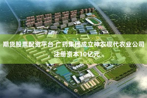 期货股票配资平台 广药集团成立神农现代农业公司，注册资本10